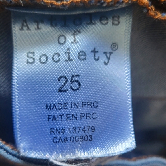 Articles Of Society Womens Dark Wash Denim Jeans 25" Waist Stretch Low Rise - Picture 7 of 12